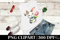Easter Bunny Egg Flower, Clipart |T-shirt, Mug PNG Product Image 5