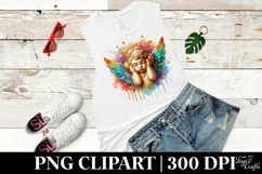 Cupid Angel Of Love Music Watercolor Florals Clipart Product Image 6