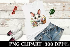Cute Easter Bunny Egg Flower, Clipart |T-shirt, Mug PNG Product Image 6