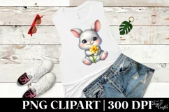Bunny Daffodil Flower, Clipart |T-shirt, Mug PNG Product Image 5