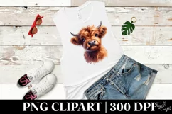 Cute Highland Cow Clipart High-Res PNG 300 DPI |T-shirt, Mug Product Image 6