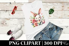Easter Bunny Egg Flower, Clipart |T-shirt, Mug PNG Product Image 5