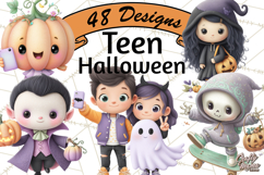 Teen Halloween Characters Clipart PNG Product Image 1