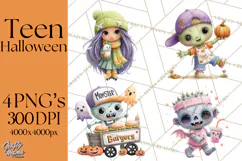 Teen Halloween Characters Clipart PNG Product Image 1