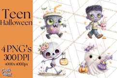 Teen Halloween Characters Clipart PNG Product Image 1