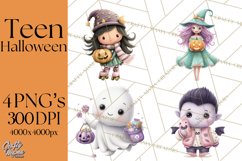 Teen Halloween Characters Clipart PNG Product Image 1
