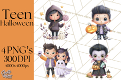 Teen Halloween Characters Clipart PNG Product Image 1