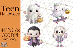 Teen Halloween Characters Clipart PNG Product Image 1