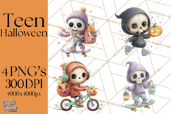Teen Halloween Characters Clipart PNG Product Image 1
