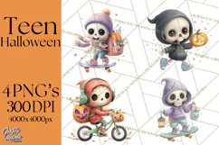 Teen Halloween Characters Clipart PNG Product Image 1