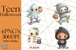 Teen Halloween Characters Clipart PNG Product Image 1