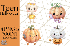 Teen Halloween Characters Clipart PNG Product Image 1
