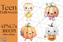 Teen Halloween Characters Clipart PNG Product Image 1