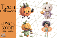 Teen Halloween Characters Clipart PNG Product Image 1