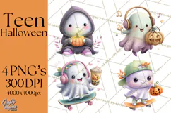 Teen Halloween Characters Clipart PNG Product Image 1
