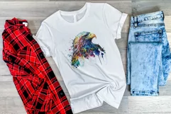 Sublimation Design, Rainbow Eagle Watercolor PNG Product Image 3