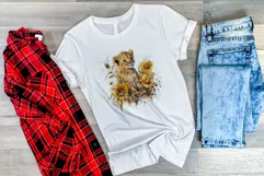 Watercolor Lion Cub and Sunflowers PNG for Sublimation Product Image 3