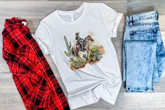 Cowboy Watercolor Sublimation Design. PNG File Product Image 3