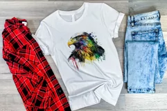 Sublimation Design, Rainbow Eagle Watercolor PNG Product Image 3