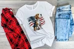 Patriotic Beagle Dog Watercolor Clip Art, PNG Sublimation Product Image 3