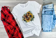 Watercolor Butterfly and Sunflowers PNG for Sublimation Product Image 3