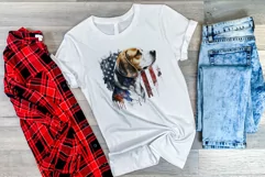 Patriotic Beagle Dog Watercolor Clip Art, PNG Sublimation Product Image 3
