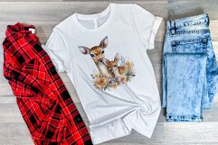 Watercolor Deer Mom and Baby Clipart PNG for Sublimation Product Image 3