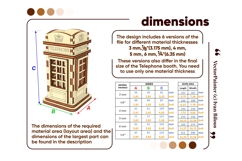 Telephone booth Storage Box - Laser Cut File, London Plywood Product Image 9