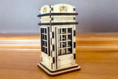 Telephone booth Storage Box - Laser Cut File, London Plywood Product Image 3
