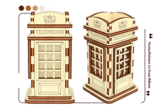 Telephone booth Storage Box - Laser Cut File, London Plywood Product Image 6