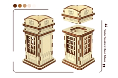 Telephone booth Storage Box - Laser Cut File, London Plywood Product Image 5
