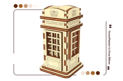 Telephone booth Storage Box - Laser Cut File, London Plywood Product Image 7