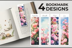 Flower bookmark sublimation | Wildflowers bookmark PNG Product Image 1