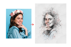 Abstract Ink Sketch Portrait Art Photo Effect Product Image 4