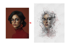 Abstract Ink Sketch Portrait Art Photo Effect Product Image 5