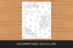 Cute Teddy Bears Pattern Coloring Page Product Image 1