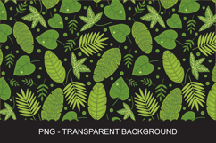 Seamless Tropical Green Leaves Pattern with Stitched Details Product Image 3