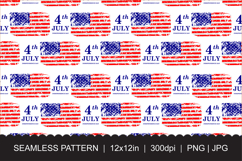 Seamless 4th of July USA Flag Pattern with Grunge Texture Product Image 1