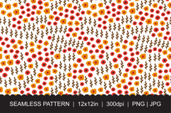 Seamless Folk Floral Pattern with Red and Orange Flowers Product Image 1