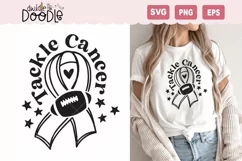 Tackle Cancer - Football Cancer Awareness SVG Product Image 1