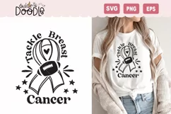 Tackle Breast Cancer - Football Cancer Awareness SVG Product Image 1