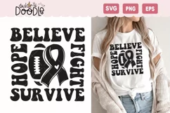 Believe Hope Fight Survive - Football Cancer Awareness SVG Product Image 1