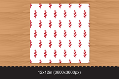 Seamless Red Branch Pattern with Minimalist Leaf Product Image 3