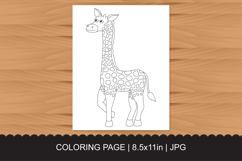 Cute Cartoon Giraffe Coloring Page for Kids Product Image 1