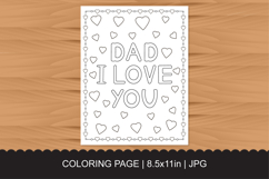 Dad I love you Coloring Page Product Image 1