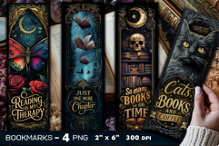 Tarot cards bookmark, Gothic bookmarks, Dark Fantasy PNG Product Image 1