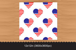 Seamless USA Flag Heart Pattern on Transparent Background Product Image 3