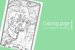 Printable Mushroom Forest Coloring Page Cottagecore Product Image 1