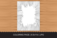 Intricate Floral Frame Coloring Page with Spring Blooms Product Image 1