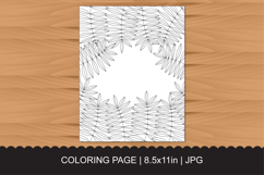 Tropical Leaf Border Coloring Page with Palm Fronds Product Image 1